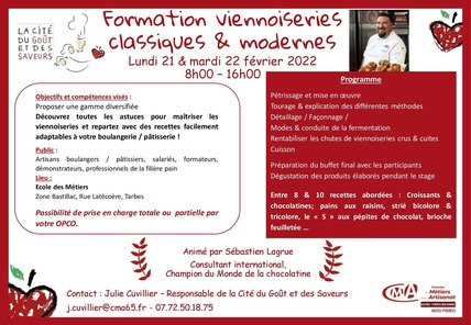 Formation viennoiseries classiques & modernes 