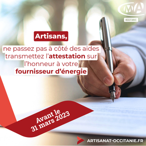 Attestation - crise énergétique 