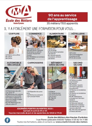 Formations proposées par l'Ecole des Métiers des Hautes-Pyrénées