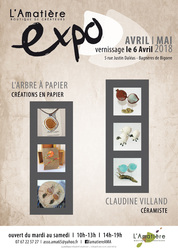 Exposition à l'Amatière : créations en papier et céramiques