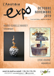 Exposition à l'Amatière : céramique et aquarelle