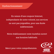 Dysfonctionnement (rétabli depuis le 15/04/2025)