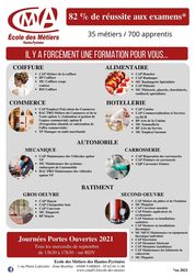 Des nouveautés à l'Ecole des Métiers !
