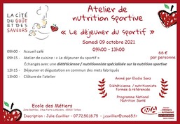 Atelier de nutrition sportive - annulé