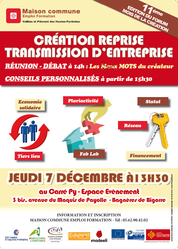 Réunion débat création reprise transmission d'entreprise 