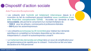 Covid-19 : communiqué du 16 Novembre 2020